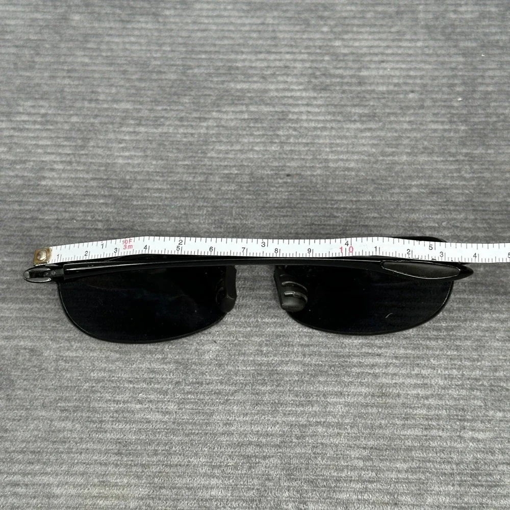Maui Jim MJ-405-02 Y2K Black Polarized Rimless Sport Sunglasses Made in Japan